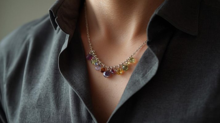 Vòng bạc phong thủy nam kết hợp đá tự nhiên