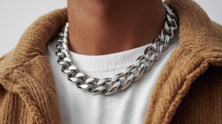 Vòng bạc xích nam thiết kế mắt xích khỏe khoắn